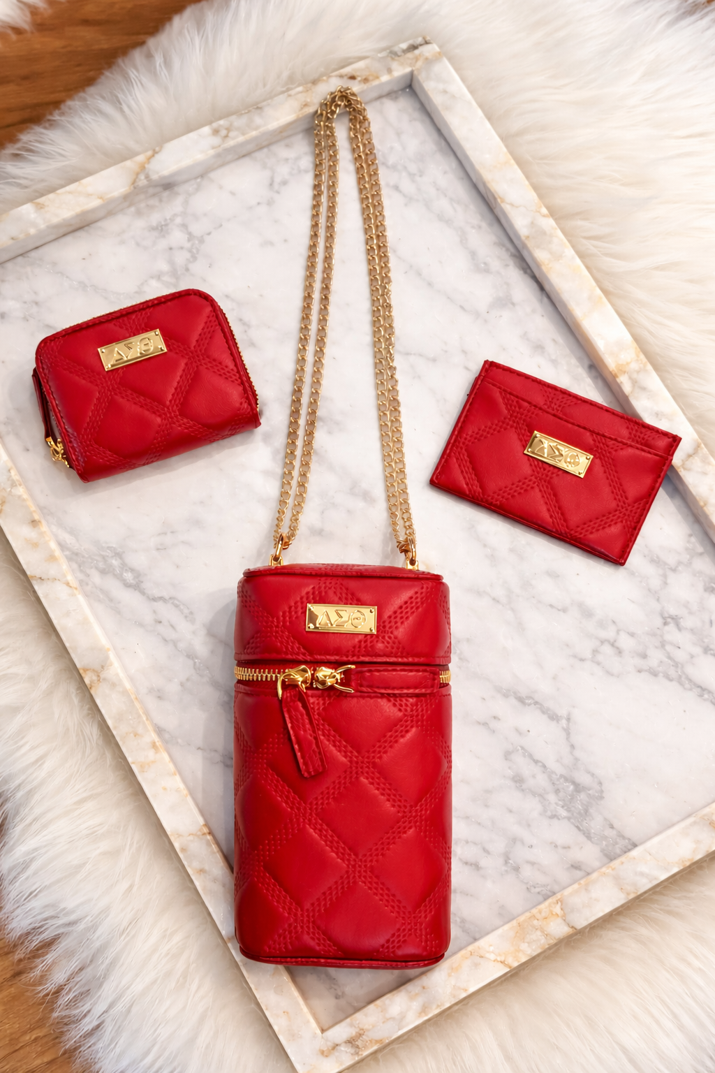 Crossbody, Wallet & Credit Card Holder Set – Quilted Luxe Collection